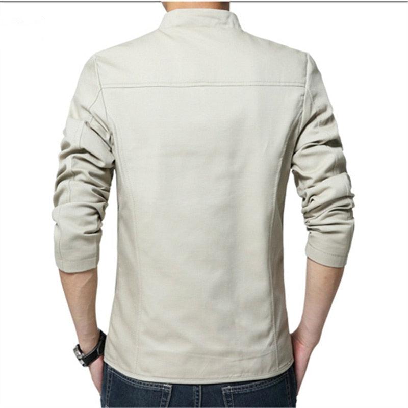 Luxury Black Mens Jacket Fashion Jacket Men Slim Fit Business Casual Male Jackets Warm Outdoor Men's Lightweight Cotton Jacket Elegant Slim Men Solid Color Clothing - Fabs things