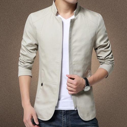 Luxury Black Mens Jacket Fashion Jacket Men Slim Fit Business Casual Male Jackets Warm Outdoor Men's Lightweight Cotton Jacket Elegant Slim Men Solid Color Clothing - Fabs things