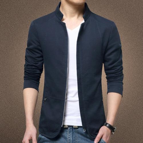 Luxury Black Mens Jacket Fashion Jacket Men Slim Fit Business Casual Male Jackets Warm Outdoor Men's Lightweight Cotton Jacket Elegant Slim Men Solid Color Clothing - Fabs things