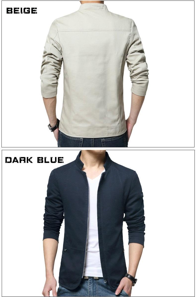 Luxury Black Mens Jacket Fashion Jacket Men Slim Fit Business Casual Male Jackets Warm Outdoor Men's Lightweight Cotton Jacket Elegant Slim Men Solid Color Clothing - Fabs things