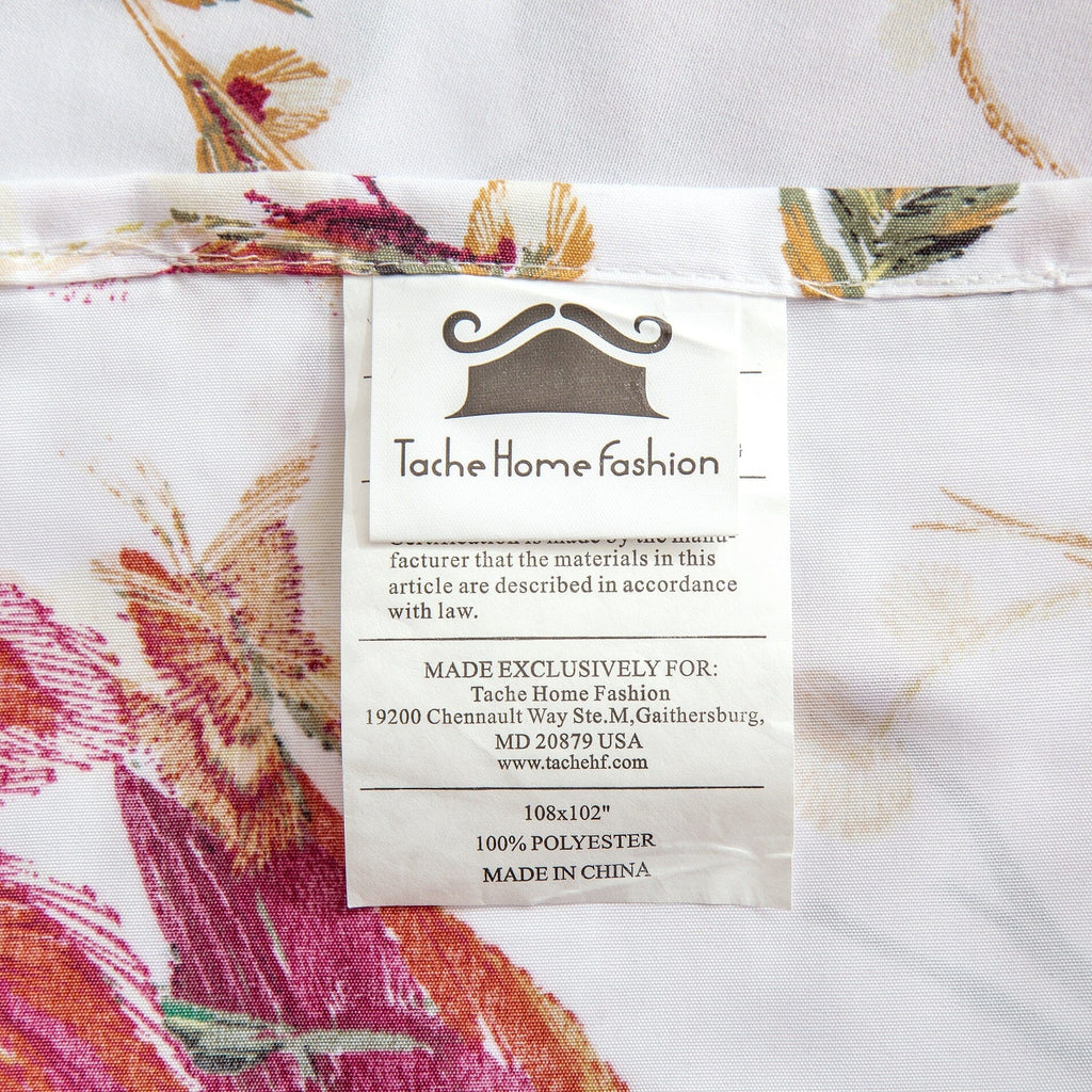 Tache Floral Hummingbirds Burgundy White Vintage Rose Garden Bed Sheet Set (SD-7676) - Fabs things
