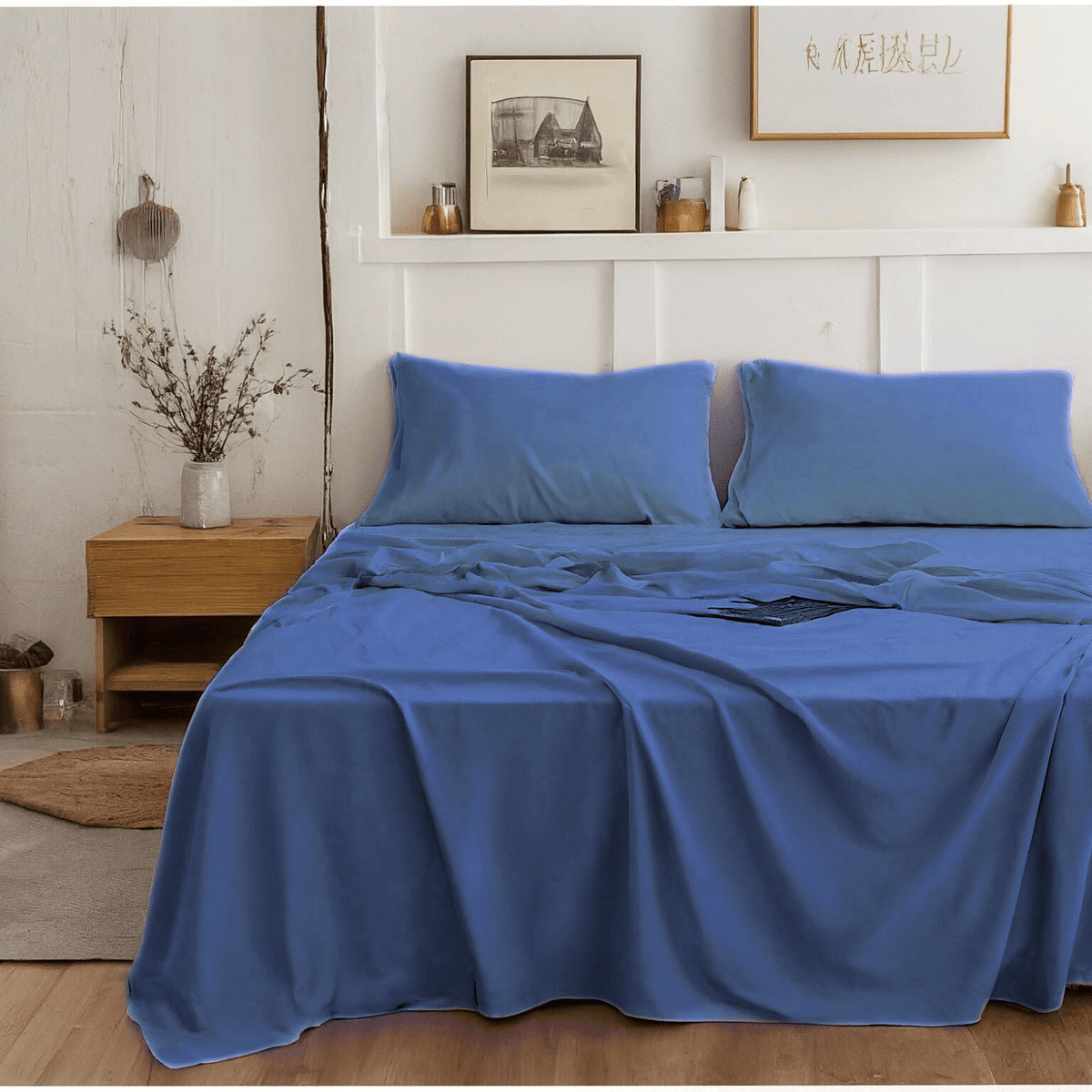 Tache Microfiber Ocean Blue Bed Sheet Set (101-OB-BSS) - Fabs things