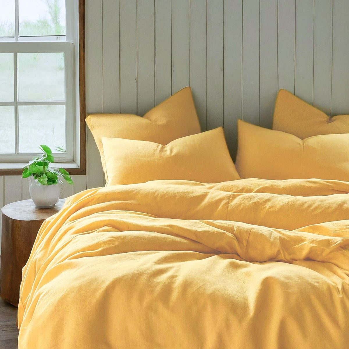 Tache Microfiber Sunny Yellow Bed Sheet Set (404-YS-BSS) - Fabs things