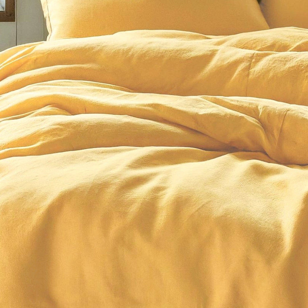 Tache Microfiber Sunny Yellow Bed Sheet Set (404-YS-BSS) - Fabs things