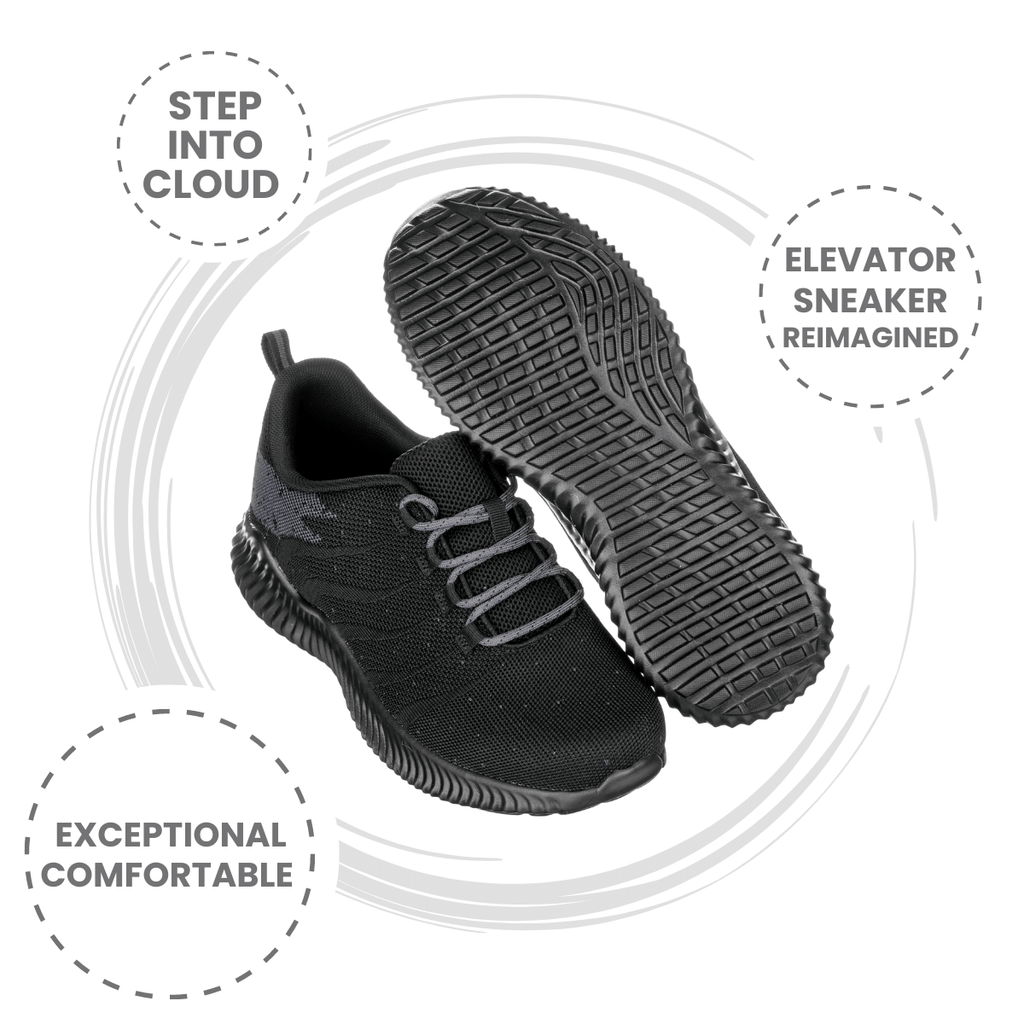 CALTO - Q216 - 2.4 Inches Taller (Black/Grey) - Ultra Lightweight - Fabs things