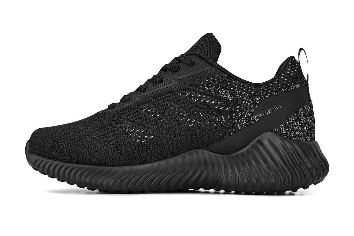 CALTO - Q220 - 2.6 Inches Taller (Noir/Cement) - Lightweight Sporty Sneakers - Fabs things