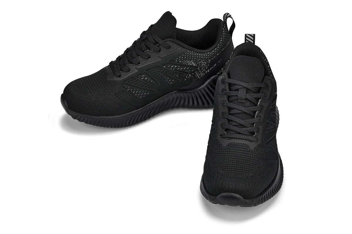 CALTO - Q220 - 2.6 Inches Taller (Noir/Cement) - Lightweight Sporty Sneakers - Fabs things