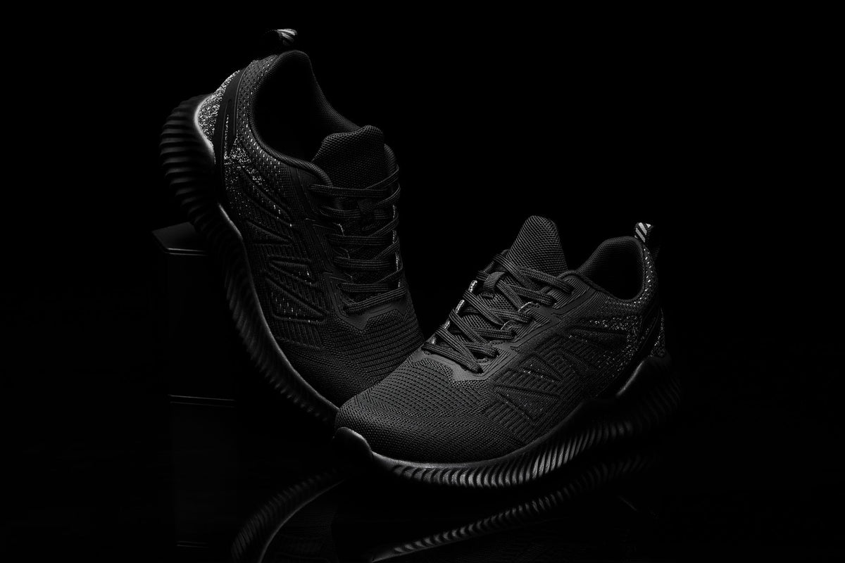 CALTO - Q220 - 2.6 Inches Taller (Noir/Cement) - Lightweight Sporty Sneakers - Fabs things