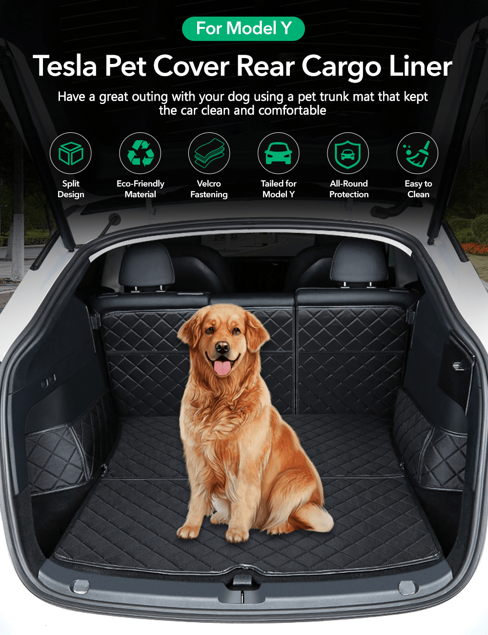 Trunk Mat Waterproof Car Dog Cover for Model Y | TESERY - Fabs things