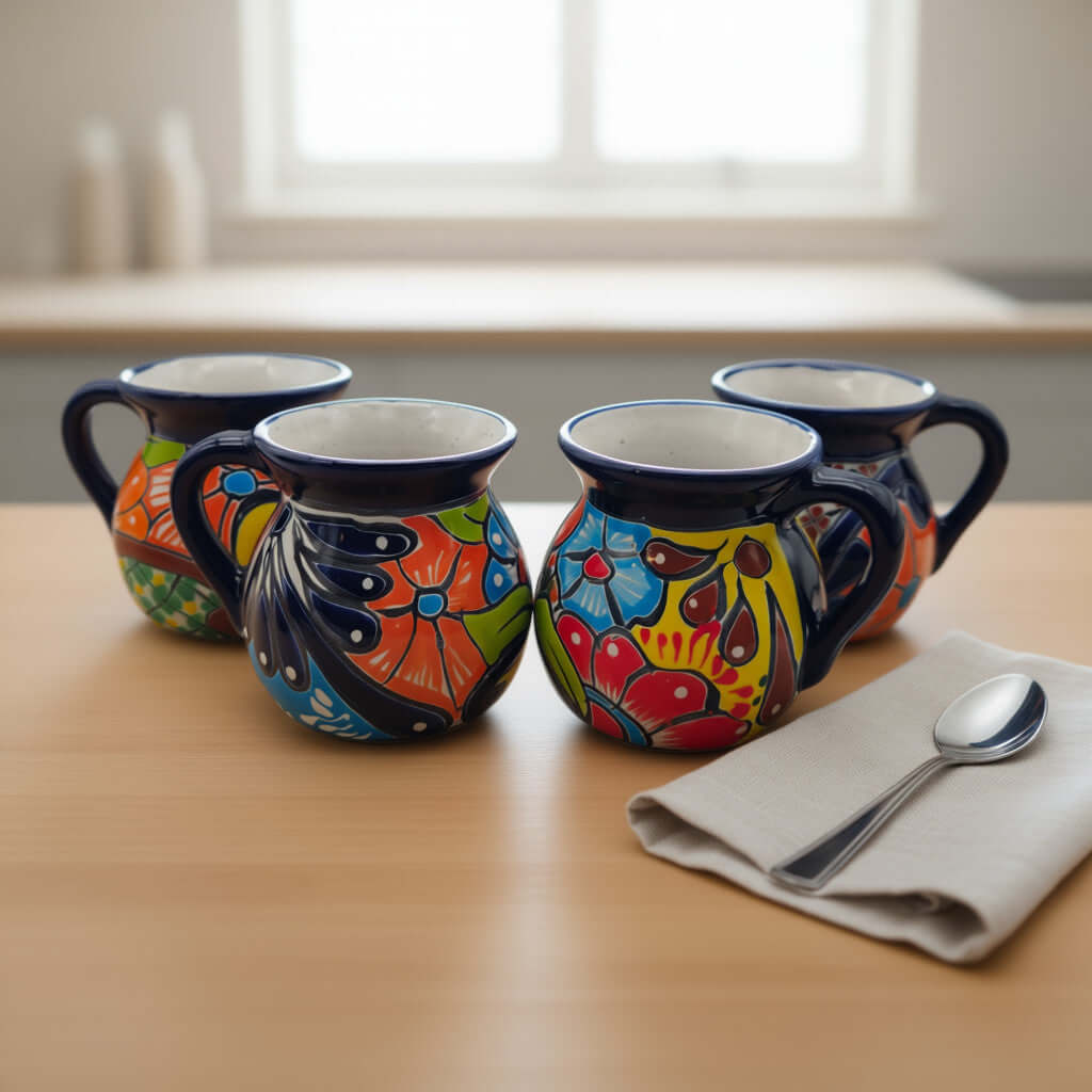 Talavera Floral Coffee Mug | Handmade Mexican Ceramic Cup - Fabs things