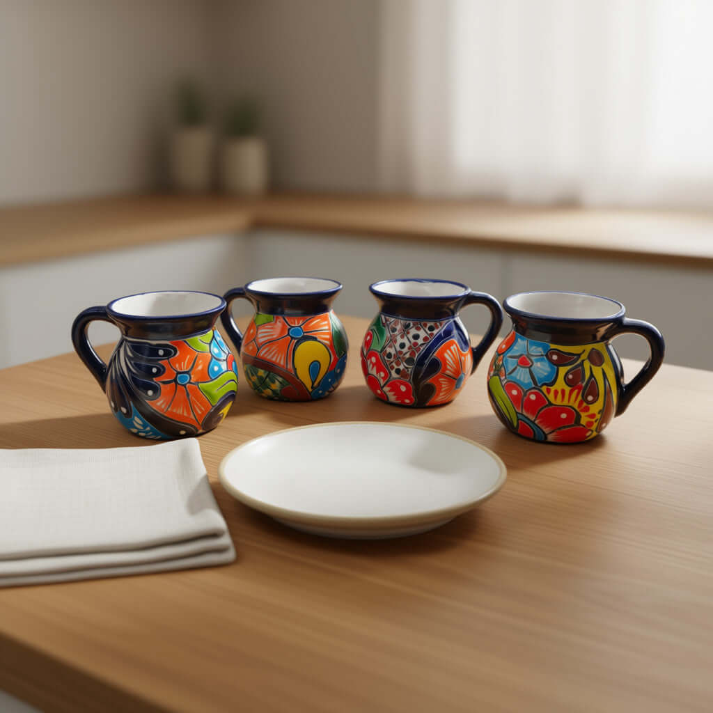 Talavera Floral Coffee Mug | Handmade Mexican Ceramic Cup - Fabs things