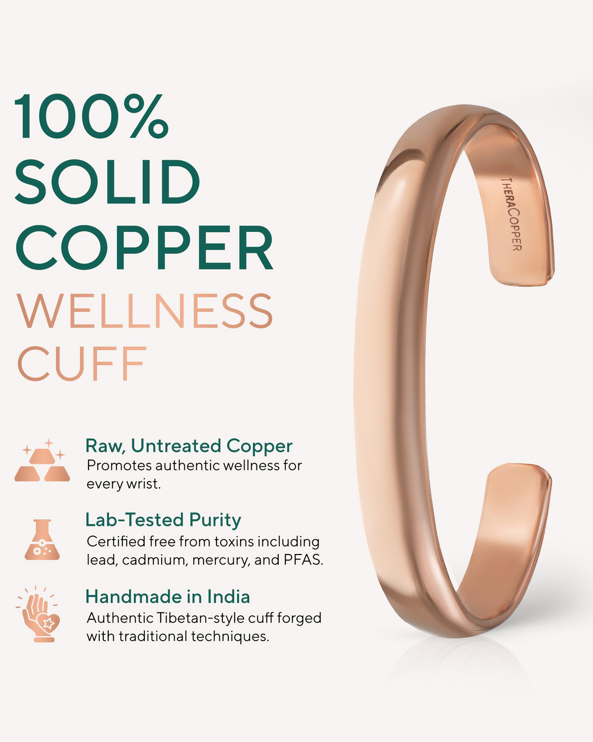 Pure Copper Cuff Bracelet – Plain - Fabs things