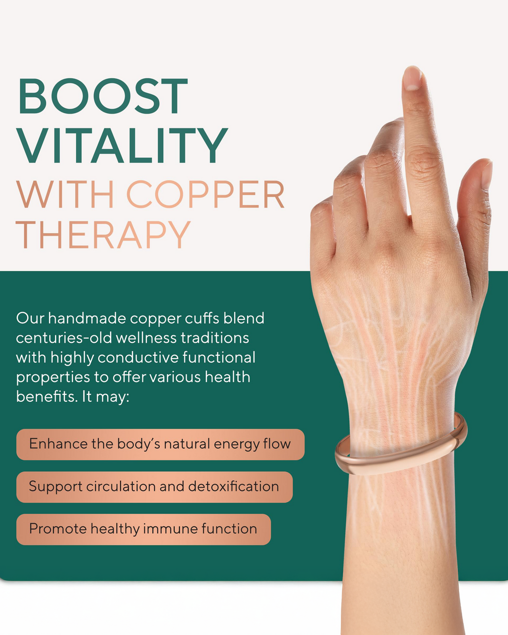 Pure Copper Cuff Bracelet – Plain - Fabs things