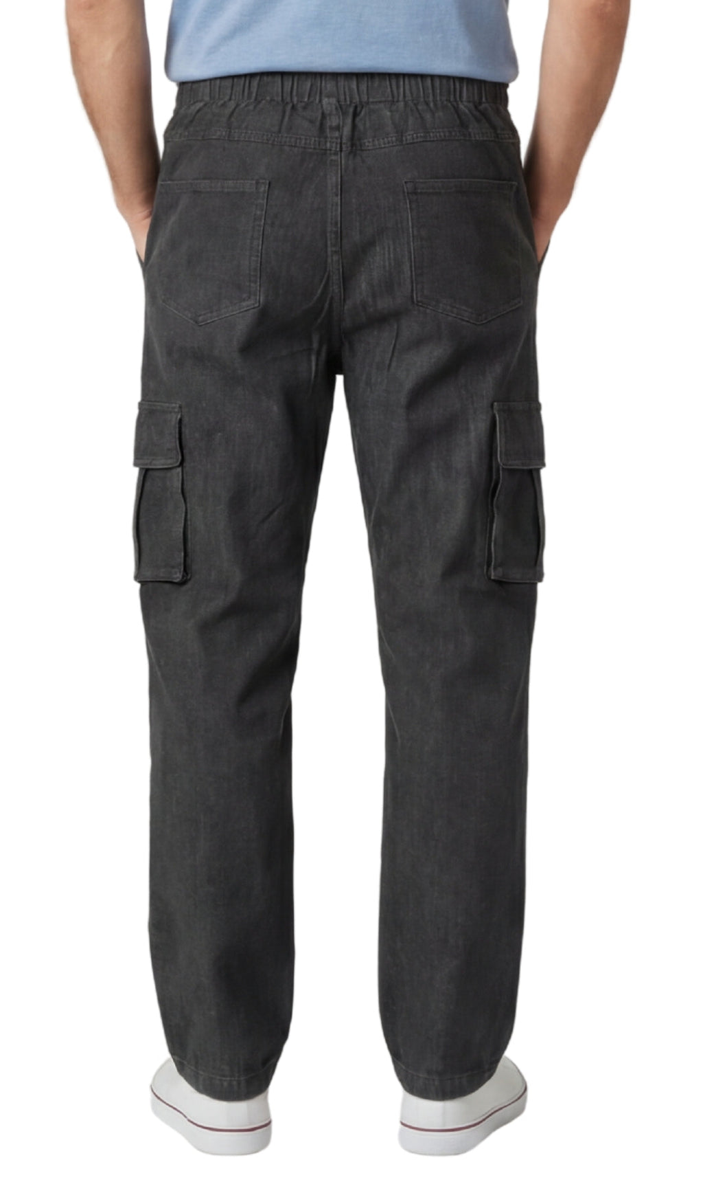 Men's Pull-On Jeans with Double Cargo Pockets — Lightweight Easy Fit - Fabs things