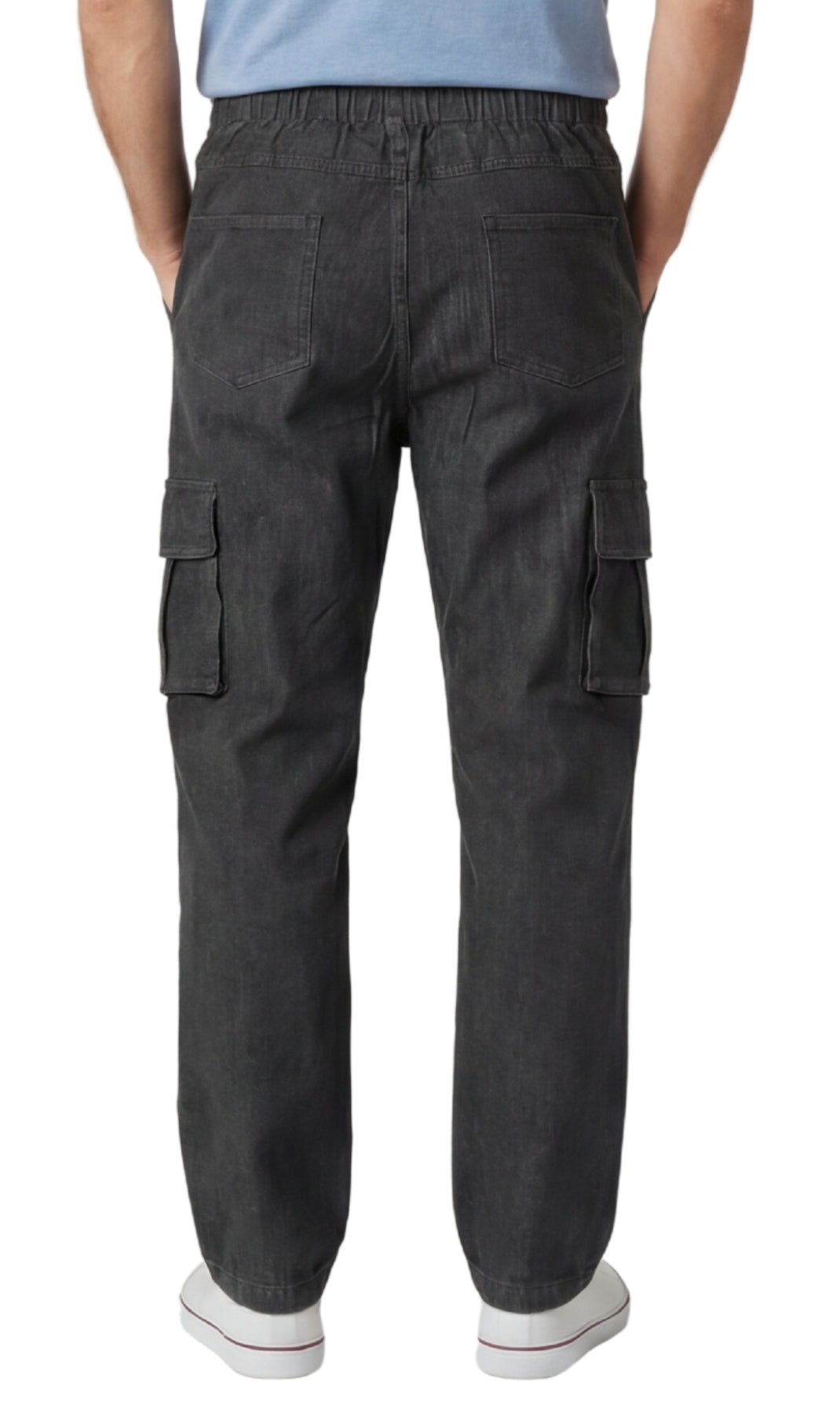 Men's Pull-On Jeans with Double Cargo Pockets — Lightweight Easy Fit - Fabs things