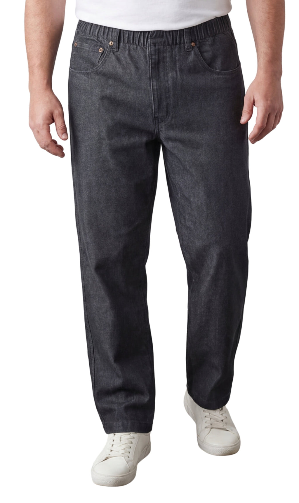 Men's Pull-On Denim and Twill Pants — Elastic Waist Easy Fit - Fabs things
