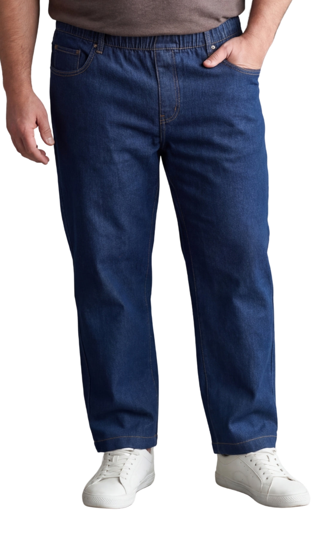 Men's Pull-On Denim and Twill Pants — Elastic Waist Easy Fit - Fabs things
