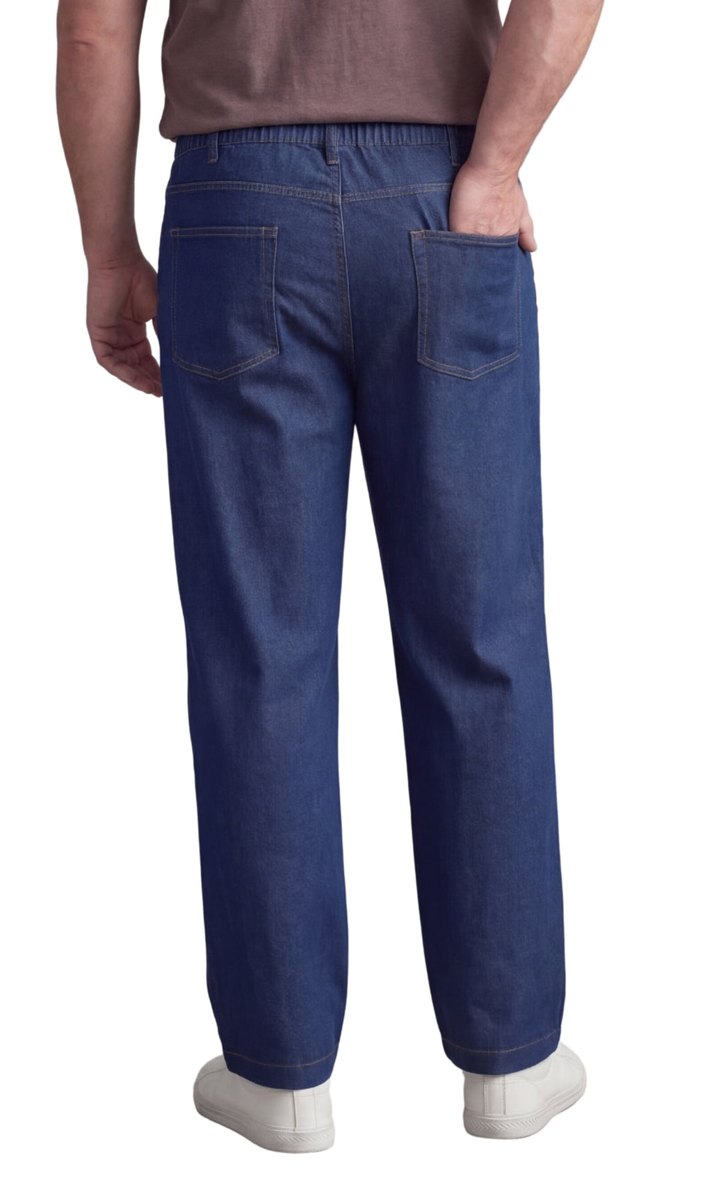 Men's Pull-On Denim and Twill Pants — Elastic Waist Easy Fit - Fabs things