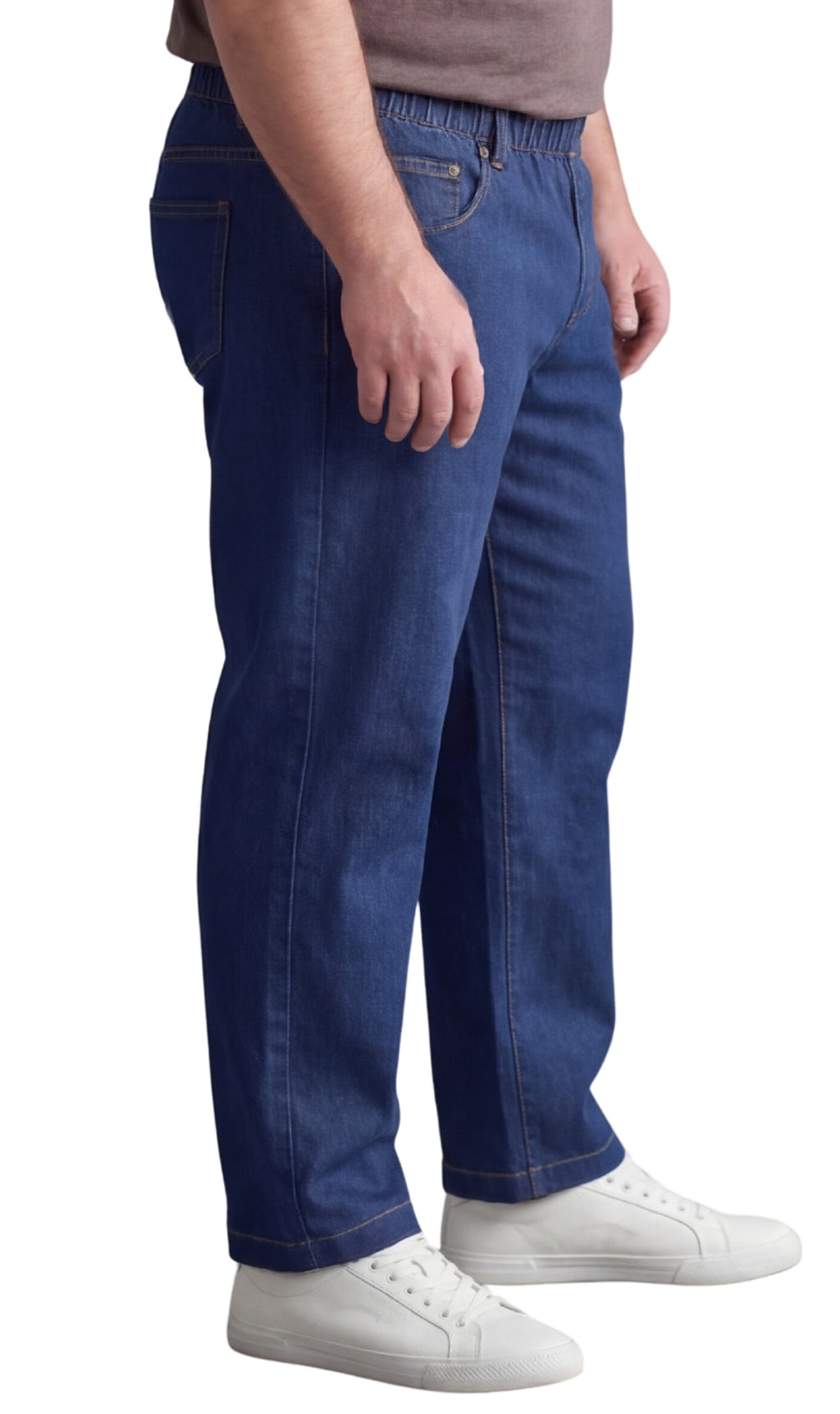 Men's Pull-On Denim and Twill Pants — Elastic Waist Easy Fit - Fabs things