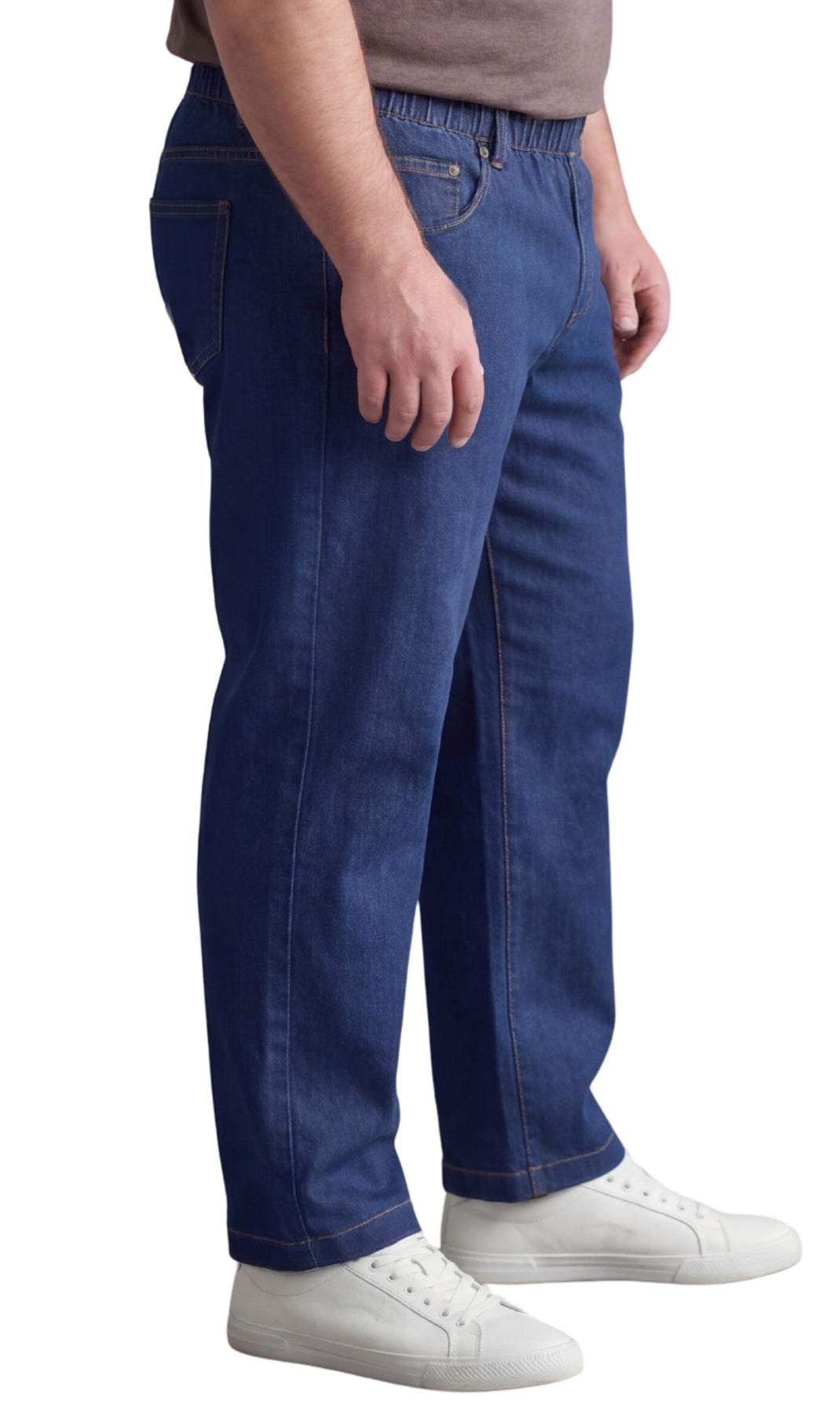 Men's Pull-On Denim and Twill Pants — Elastic Waist Easy Fit - Fabs things