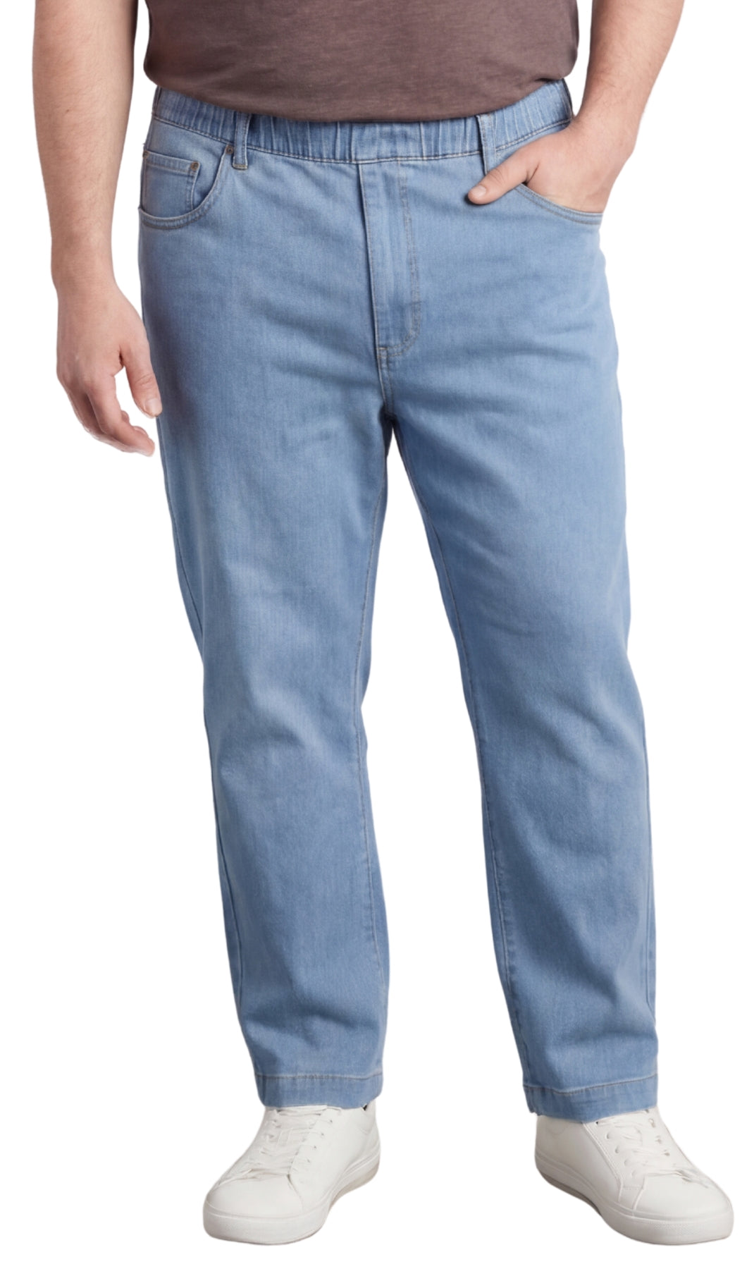 Men's Pull-On Denim and Twill Pants — Elastic Waist Easy Fit - Fabs things