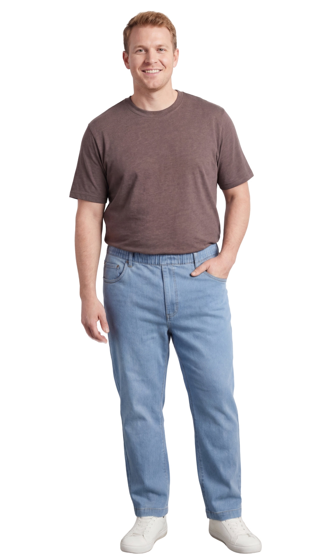 Men's Pull-On Denim and Twill Pants — Elastic Waist Easy Fit - Fabs things