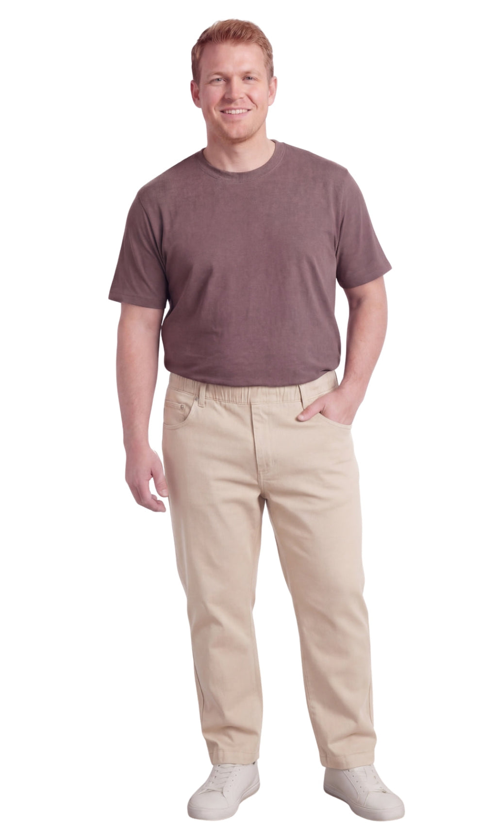 Men's Pull-On Denim and Twill Pants — Elastic Waist Easy Fit - Fabs things