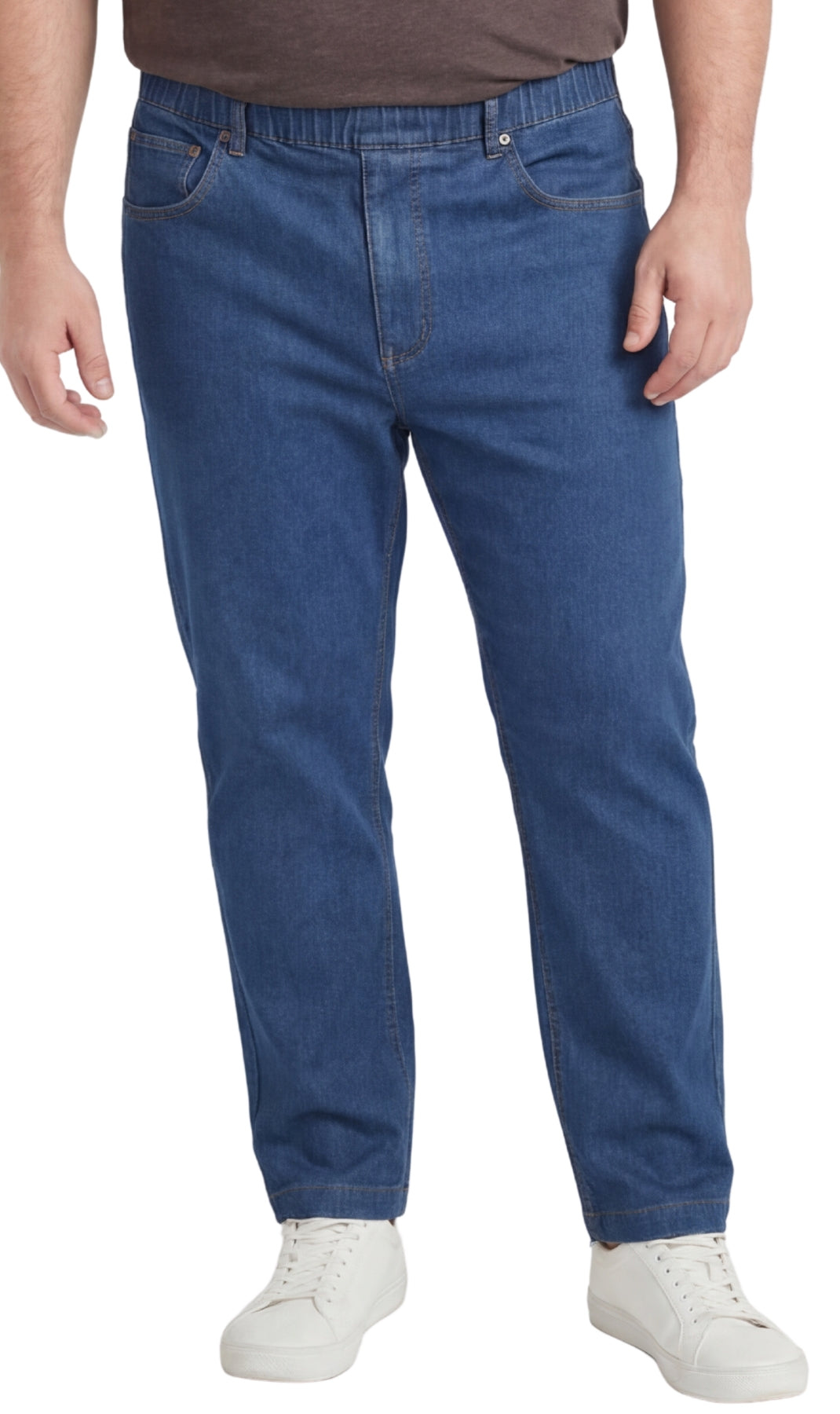 Men's Pull-On Denim and Twill Pants — Elastic Waist Easy Fit - Fabs things