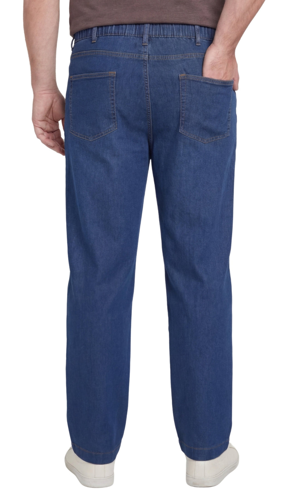 Men's Pull-On Denim and Twill Pants — Elastic Waist Easy Fit - Fabs things