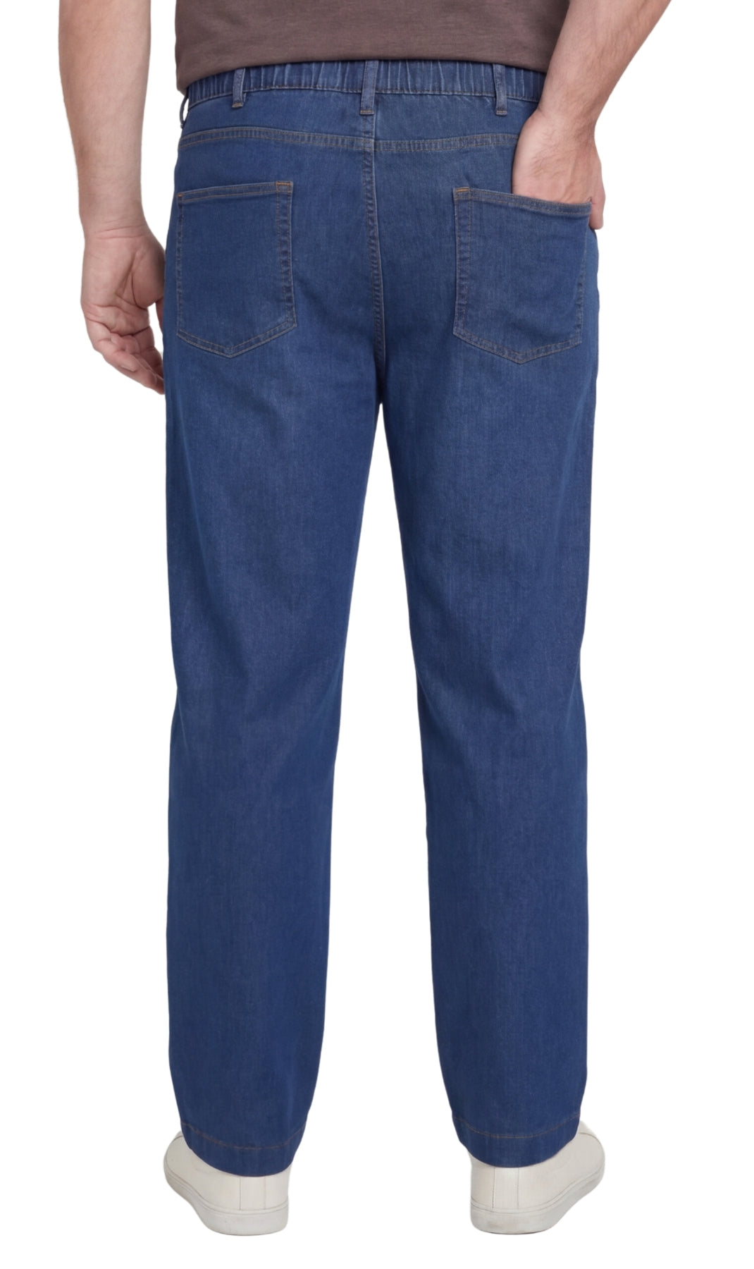 Men's Pull-On Denim and Twill Pants — Elastic Waist Easy Fit - Fabs things
