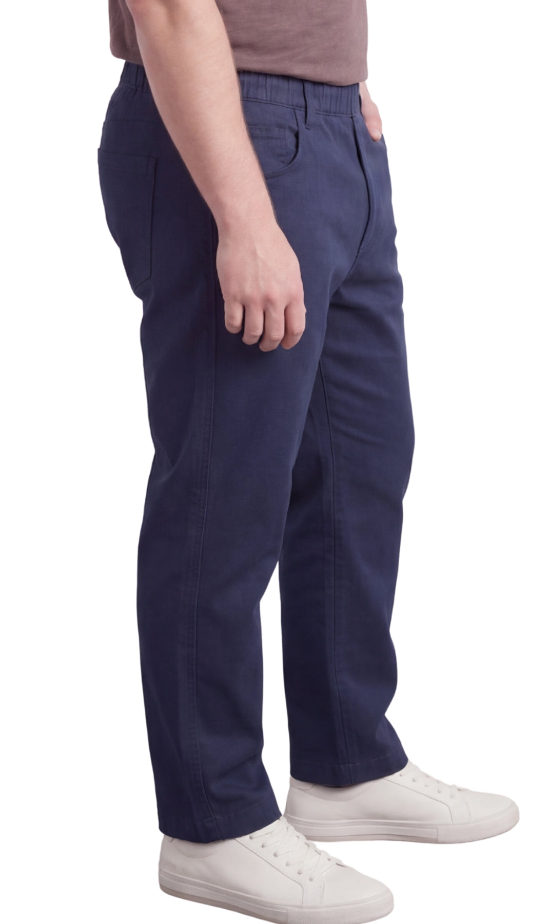Men's Pull-On Denim and Twill Pants — Elastic Waist Easy Fit - Fabs things