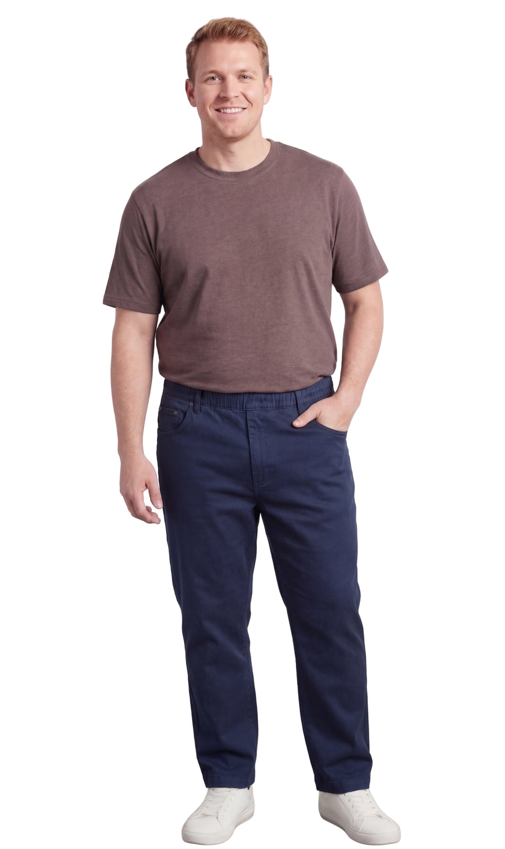 Men's Pull-On Denim and Twill Pants — Elastic Waist Easy Fit - Fabs things
