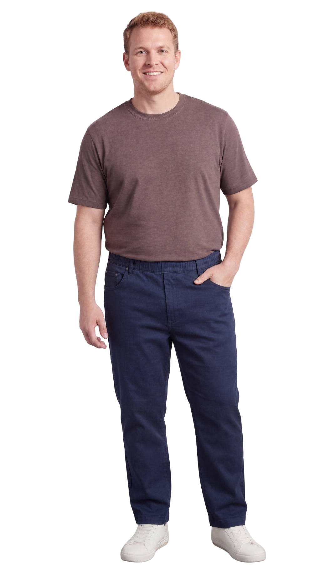 Men's Pull-On Denim and Twill Pants — Elastic Waist Easy Fit - Fabs things