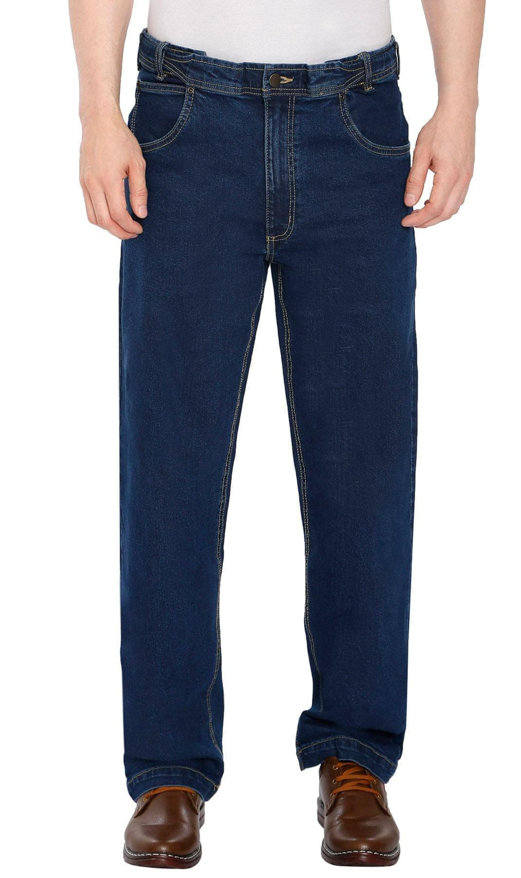 Men's Flex Waist Hidden Stretch Denim Jeans — Pull-On Easy Fit - Fabs things