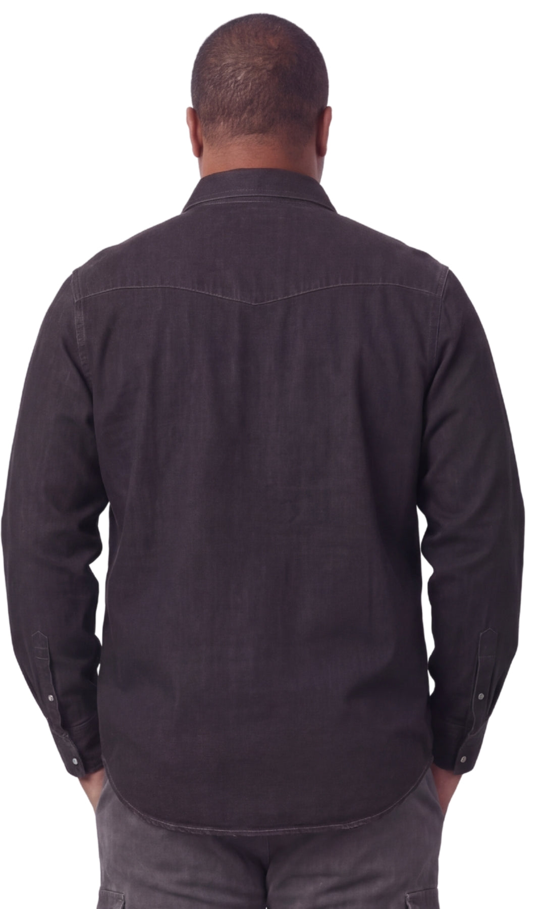 Men's Western Snap Button Shirt — Denim and Twill with Stitched Yoke - Fabs things