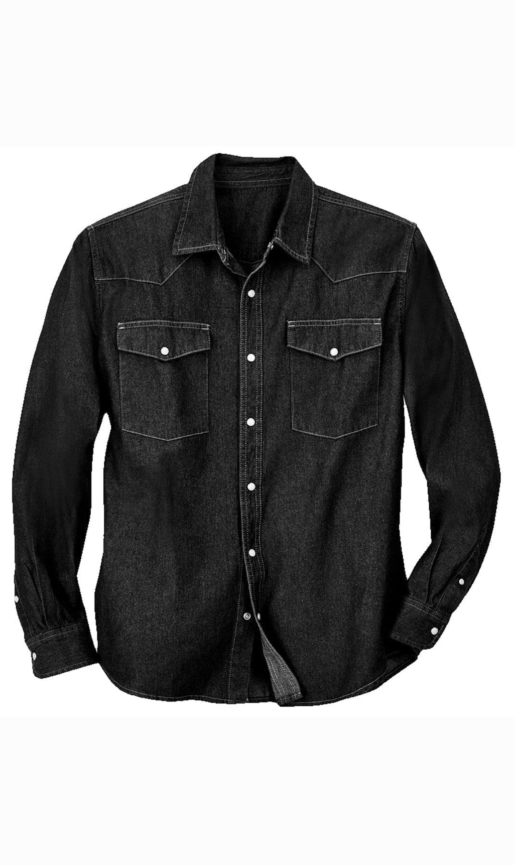 Men's Western Snap Button Shirt — Denim and Twill with Stitched Yoke - Fabs things