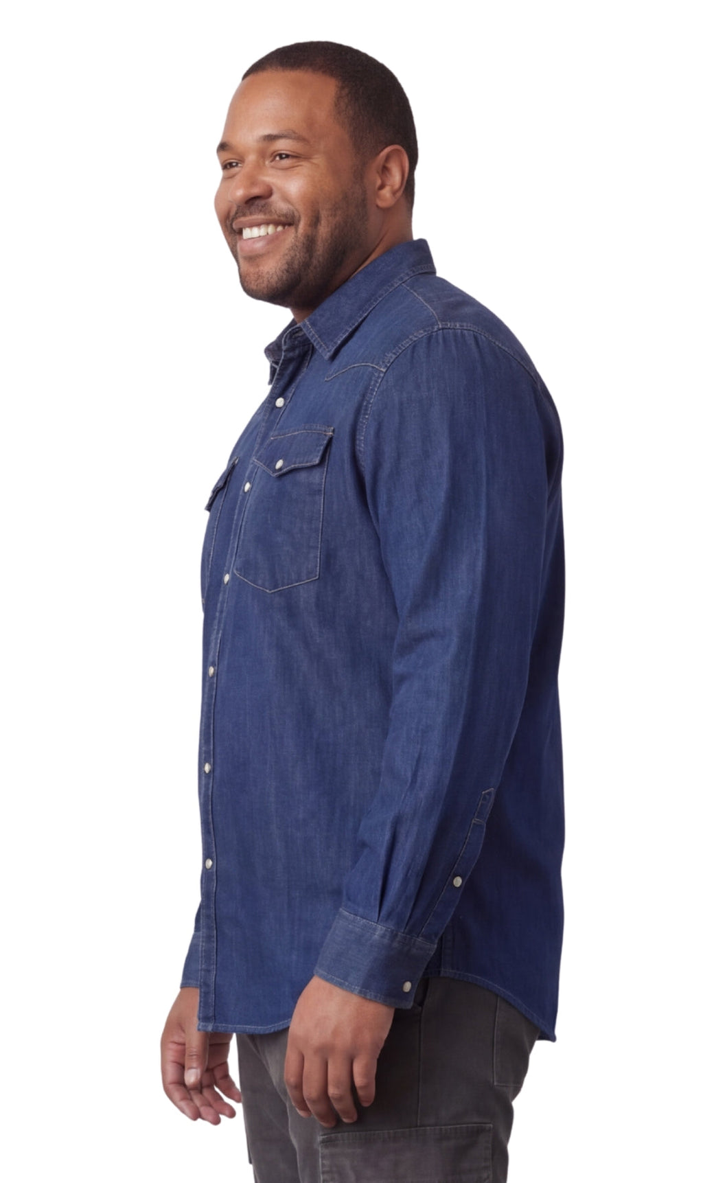 Men's Western Snap Button Shirt — Denim and Twill with Stitched Yoke - Fabs things