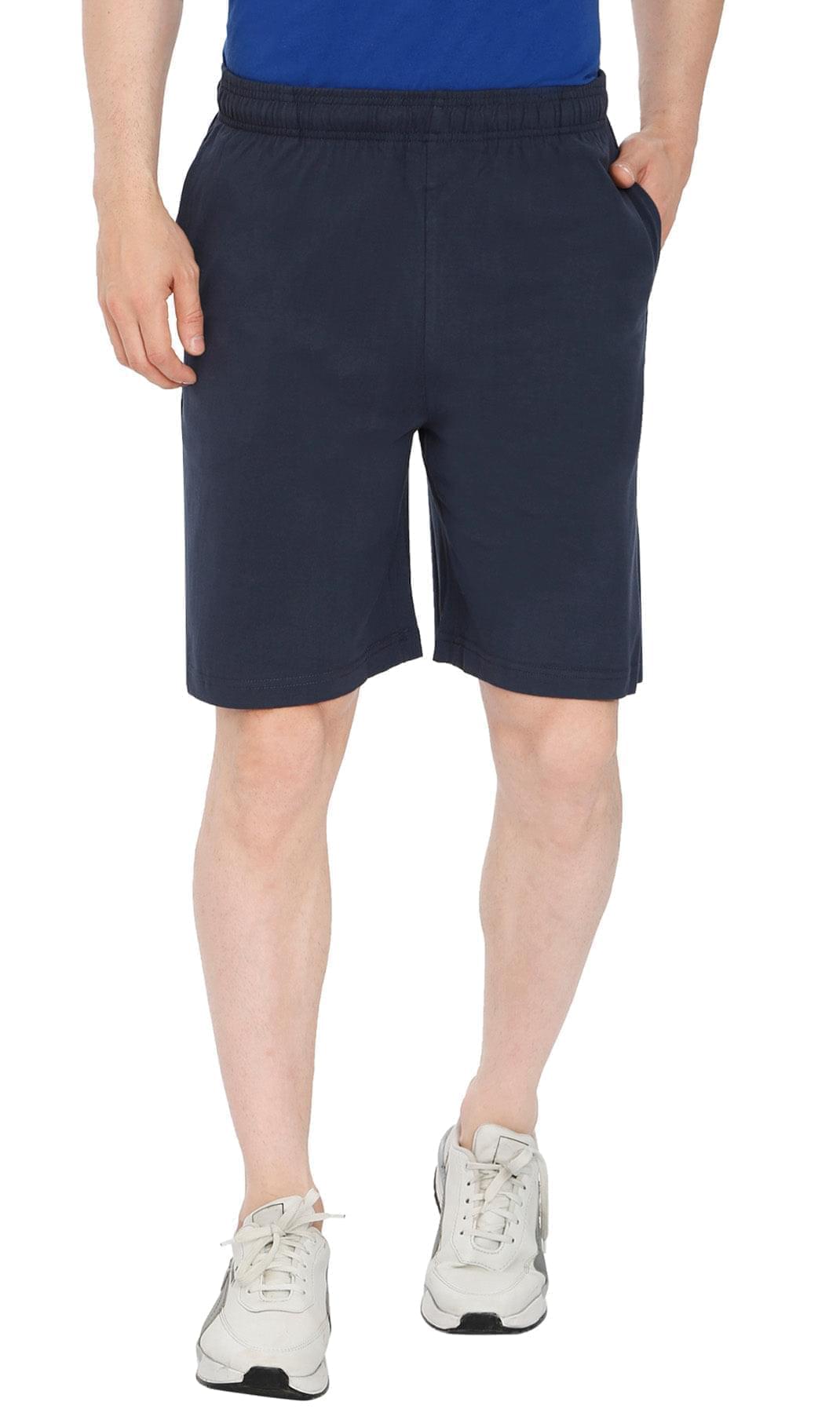Men's 100% Cotton Knit Shorts — Elastic Waist with Inner Drawstring - Fabs things
