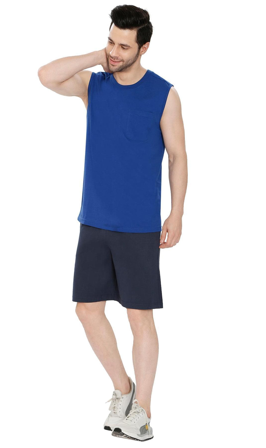 Men's 100% Cotton Knit Shorts — Elastic Waist with Inner Drawstring - Fabs things