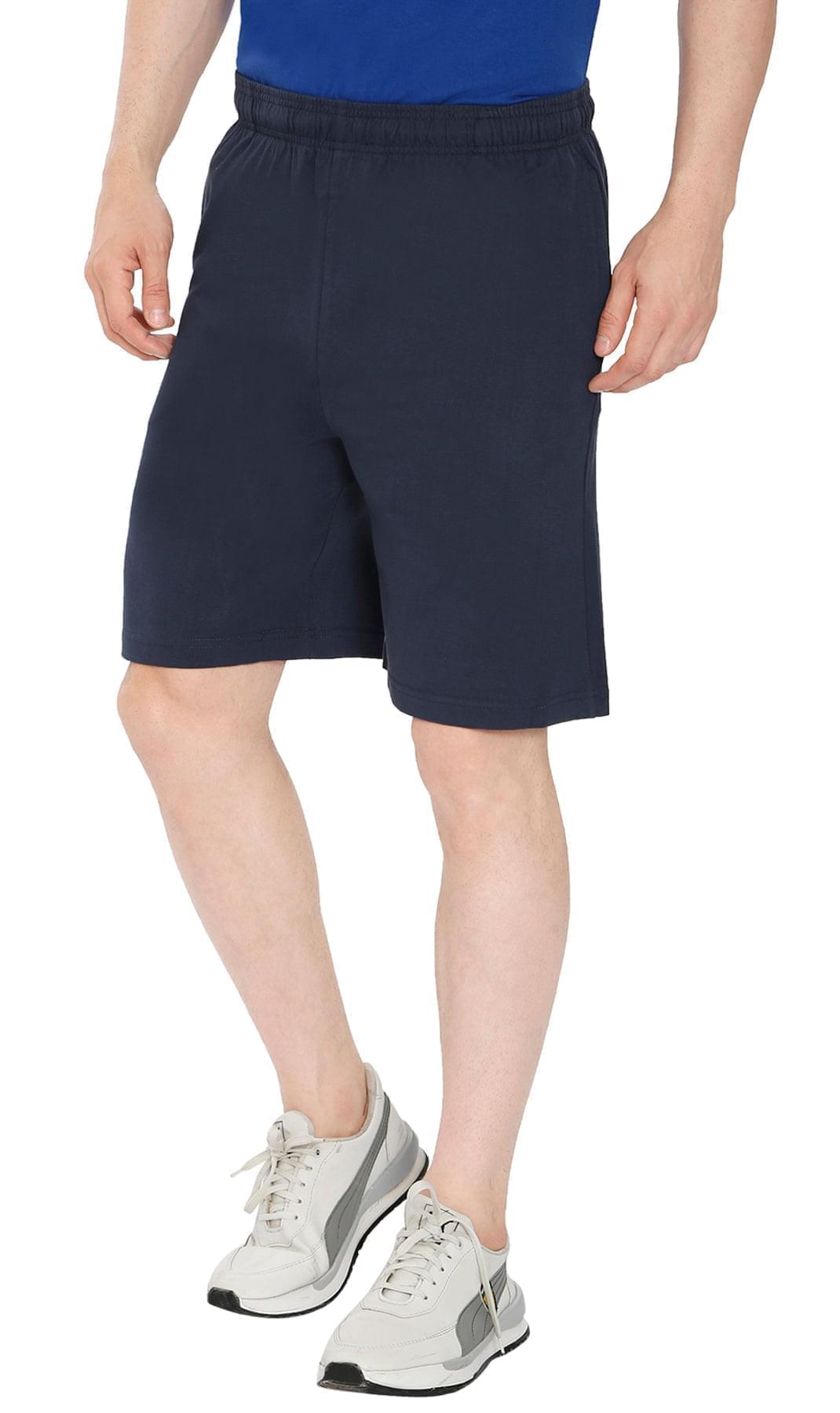 Men's 100% Cotton Knit Shorts — Elastic Waist with Inner Drawstring - Fabs things