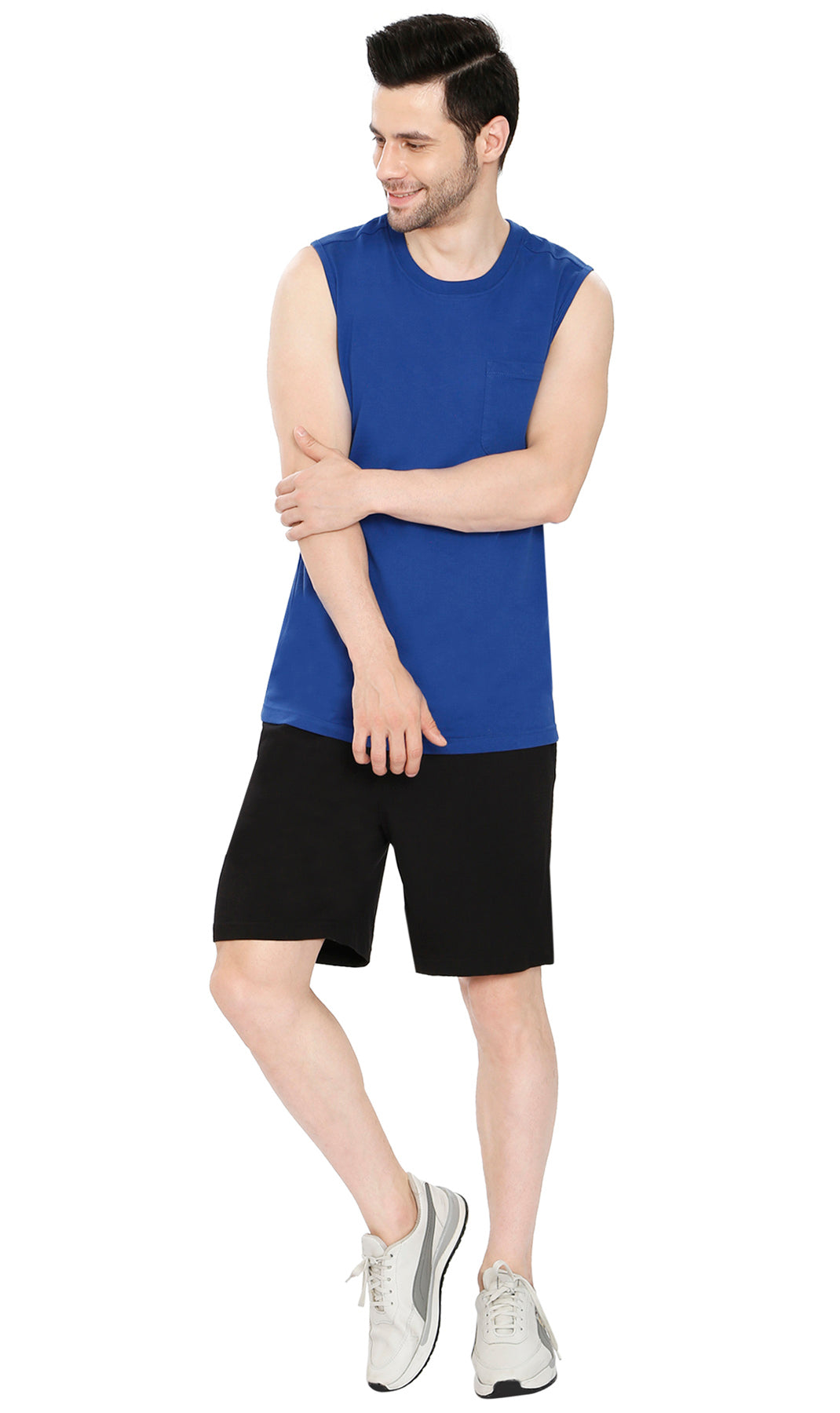 Men's 100% Cotton Knit Shorts — Elastic Waist with Inner Drawstring - Fabs things