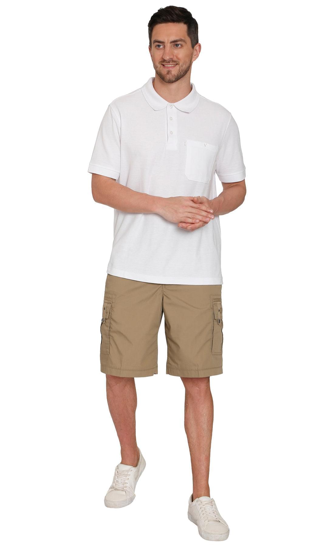 Men's Elastic Waist Cargo Shorts with Multi-Pocket Design - Fabs things