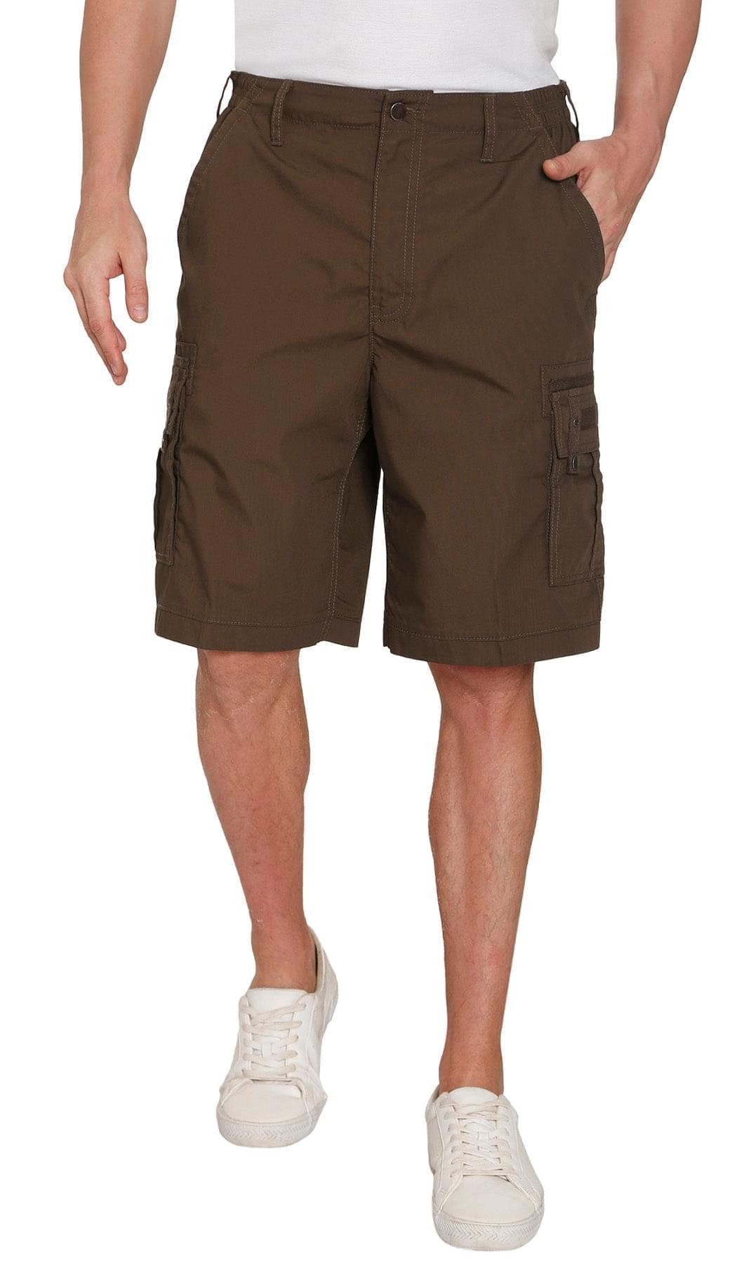 Men's Elastic Waist Cargo Shorts with Multi-Pocket Design - Fabs things