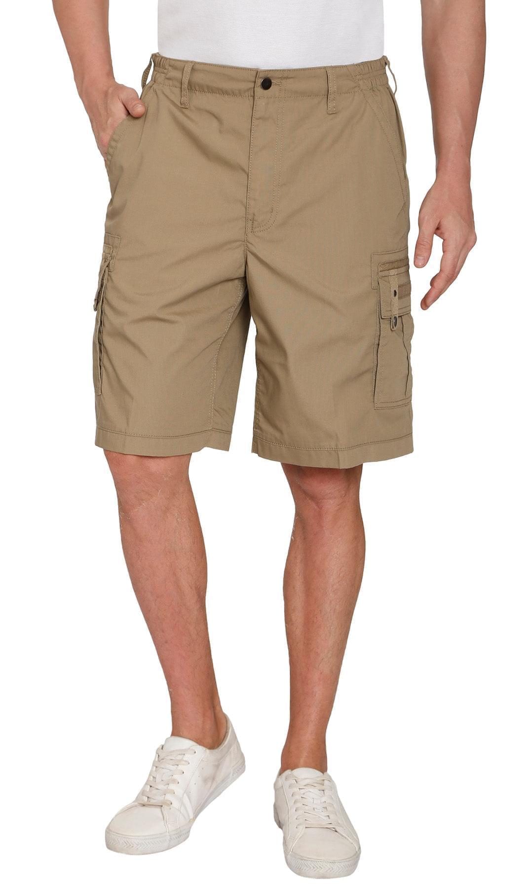 Men's Elastic Waist Cargo Shorts with Multi-Pocket Design - Fabs things