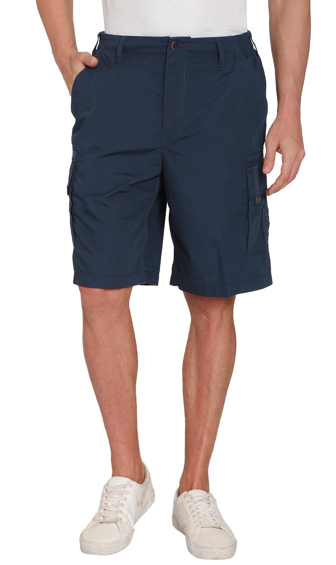 Men's Elastic Waist Cargo Shorts with Multi-Pocket Design - Fabs things