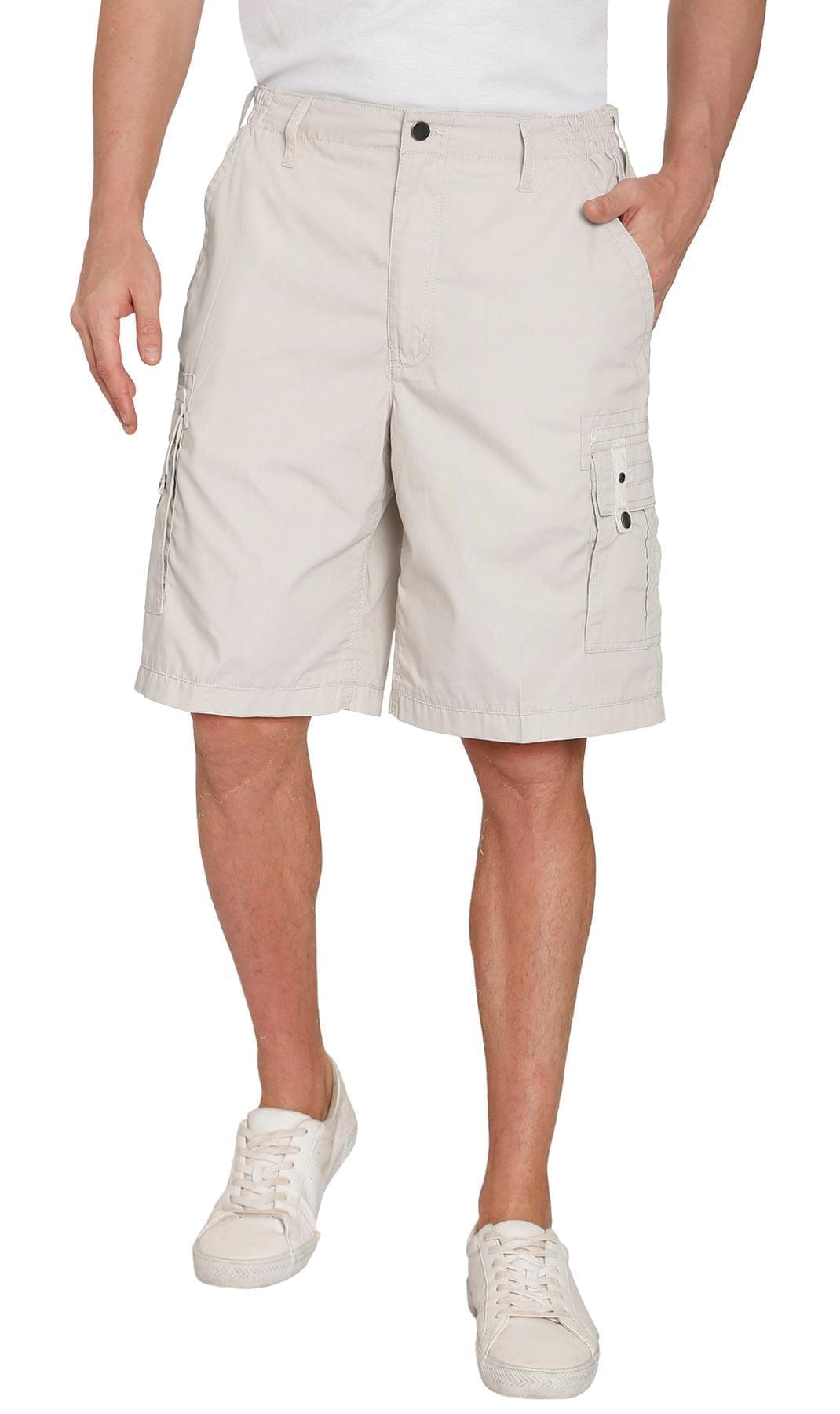 Men's Elastic Waist Cargo Shorts with Multi-Pocket Design - Fabs things