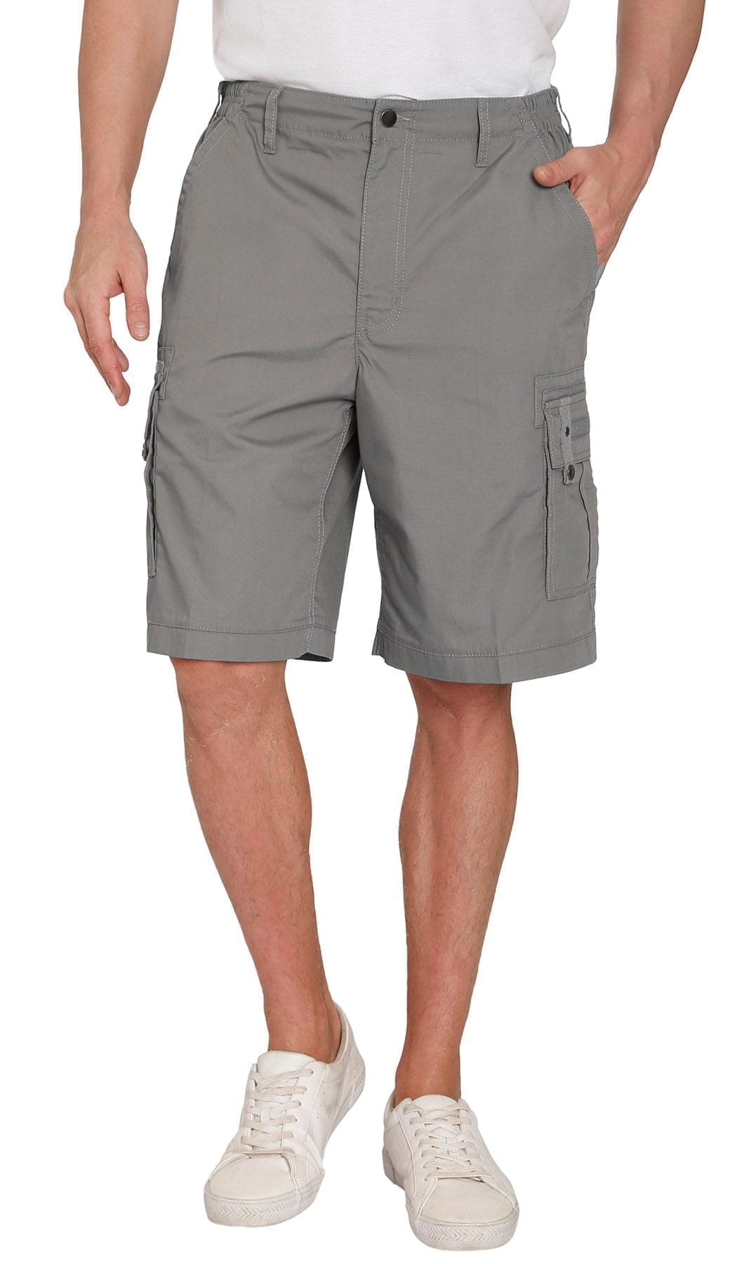 Men's Elastic Waist Cargo Shorts with Multi-Pocket Design - Fabs things