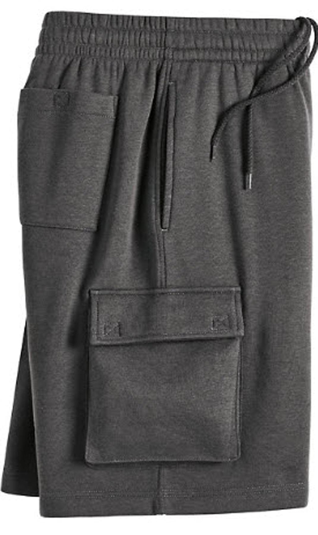Men's Fleece Cargo Shorts — Elastic Waist Multi-Pocket Sweat Shorts - Fabs things