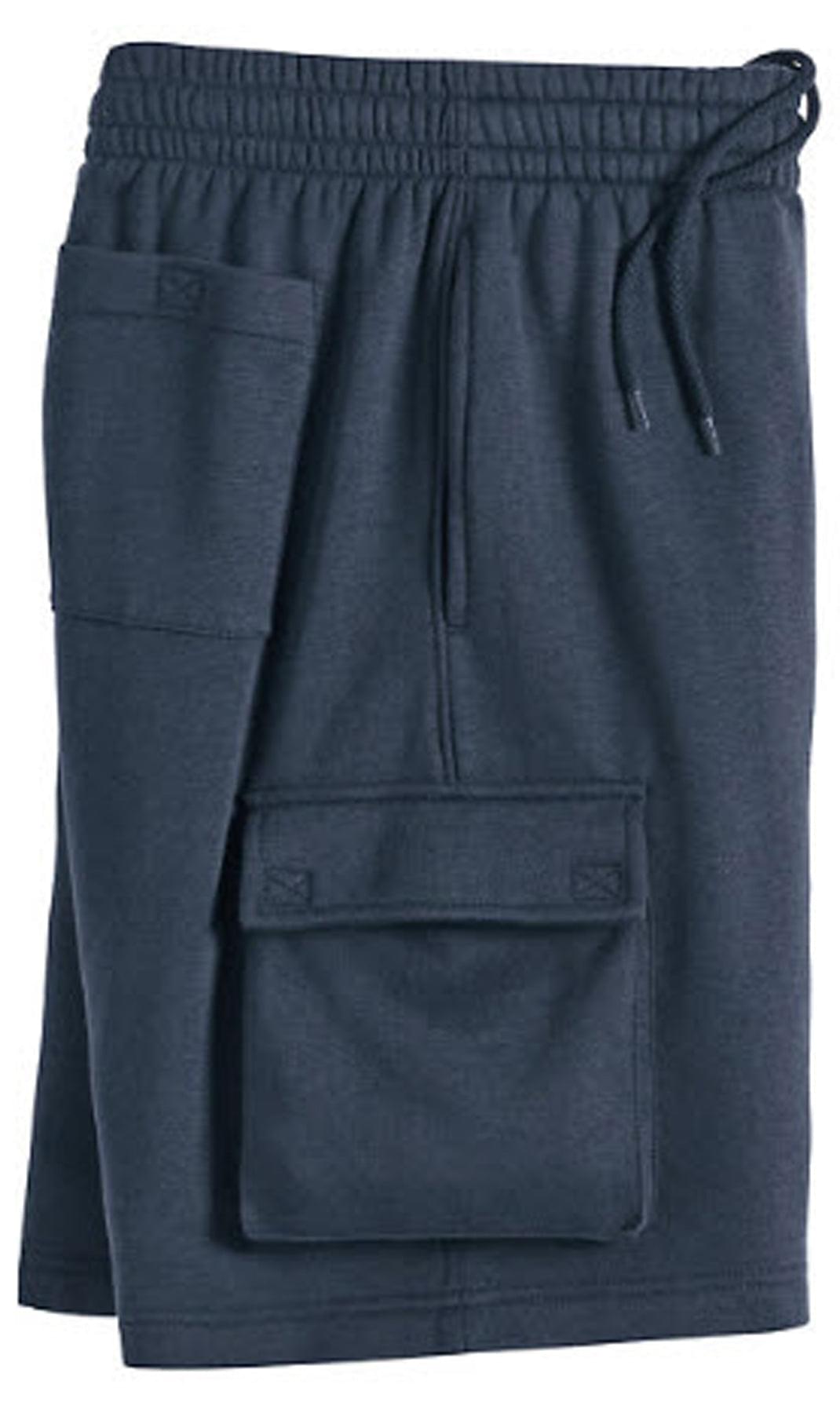 Men's Fleece Cargo Shorts — Elastic Waist Multi-Pocket Sweat Shorts - Fabs things