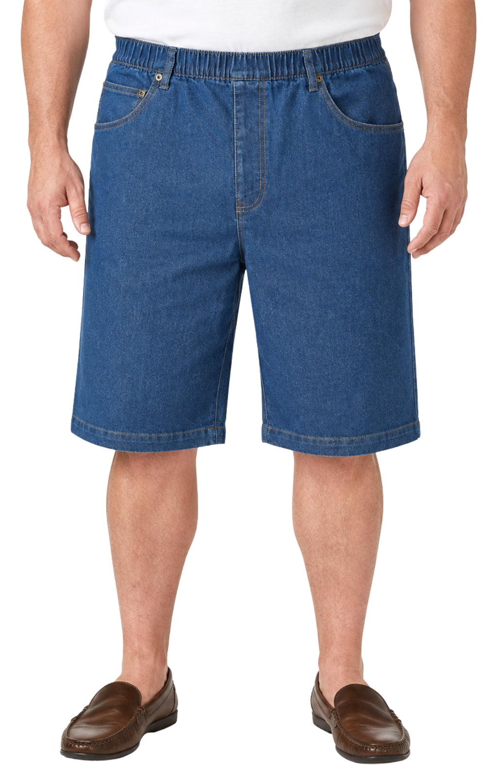 Men's Pull-On Stretch Denim and Twill Shorts — Elastic Waist No Zipper - Fabs things